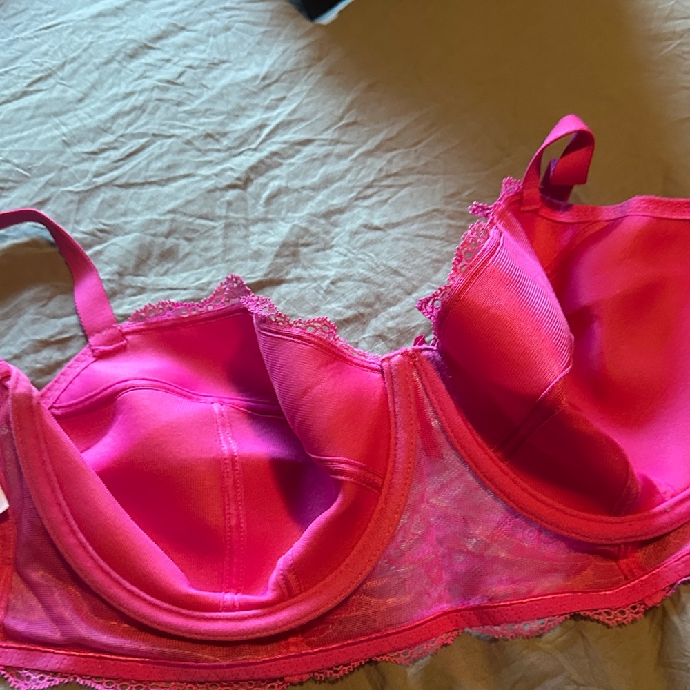 Freya Hot Pink Lace Bra - Picture 3 of 3